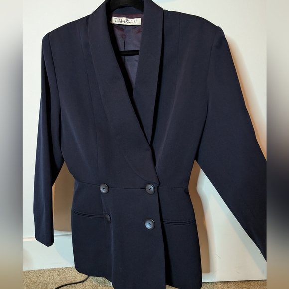 Vintage Tahari Wool Double Breasted Blazer Sz 4 80s - Picture 5 of 16